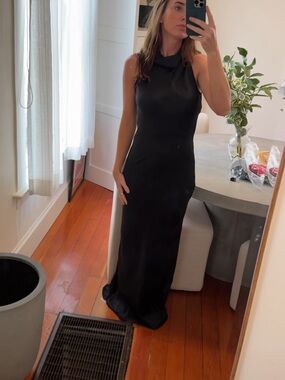 ROTATE Birger Christensen: Halterneck Black Tie gown